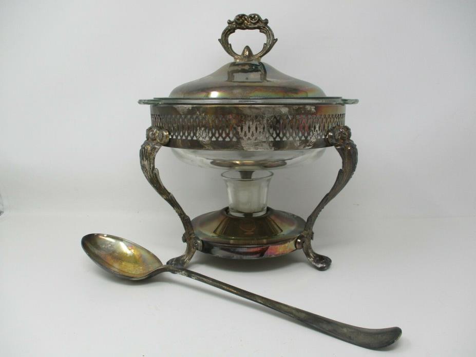Leonard Silverplated Italy Warmer Chafing Dish with Serving Spoon