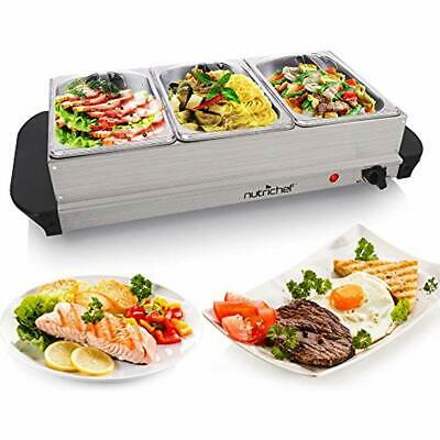 Hot Plate Food Warmer - Buffet Server Chafing Dish Set Portable Stainless Steel