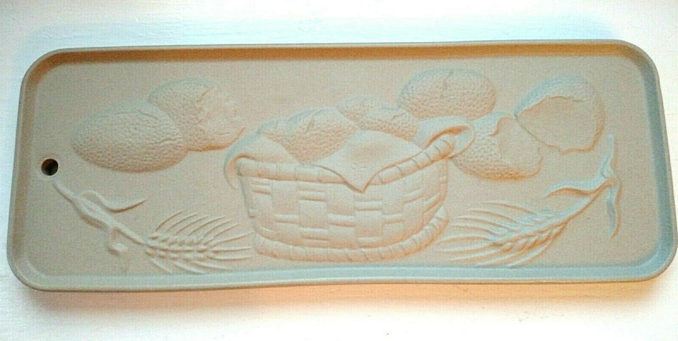 Vintage Bread Warmer Earthenware Oven Stone Raised  Rolls Wheat 11-1/4