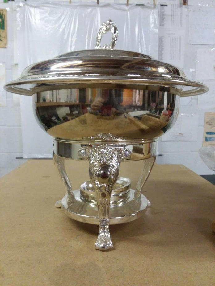 International Silver Company Silverplated Chafing Dish w/ sterno Can Holder