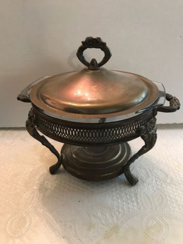 Brass Chafing Dish With Marinex Glass Bowl