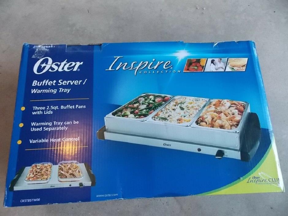 New Oster Buffet Warmer 3 Pan Tabletop Warming Tray 2.5 qt Dinner Party Food
