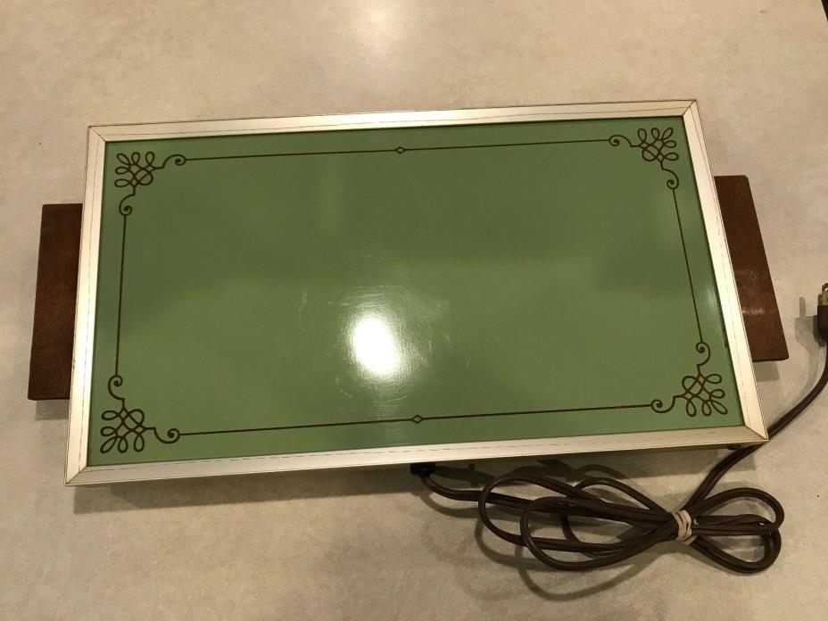 Vintage 1970's Hot Electric Tray by Corning Avocado Table-Top Food Warmer