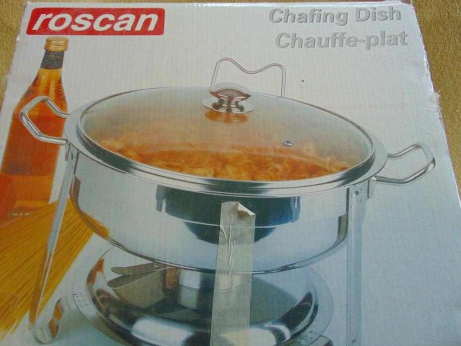Roscan Large Round Chafing Dish, Stainless Steel