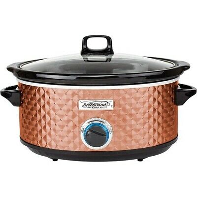 NEW Brentwood SC-157C Select 7 Quart Slow Cooker, Copper Cooker BS Quilted 7qt