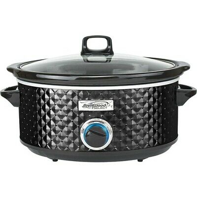 NEW Brentwood SC-157BK Select 7 Quart Slow Cooker, Black Cooker BS Quilted 7qt