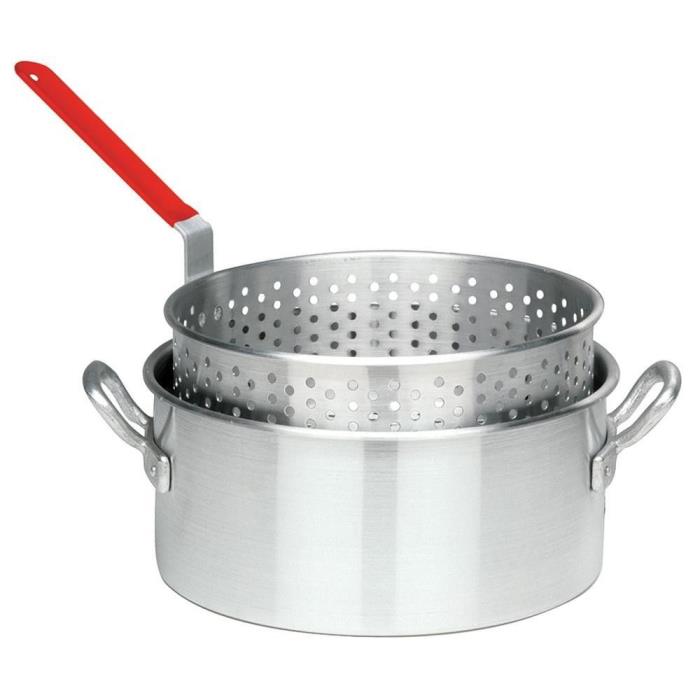Bayou Classic 10 Qt. Aluminum Fry Pot and Basket with Cool Touch Handle
