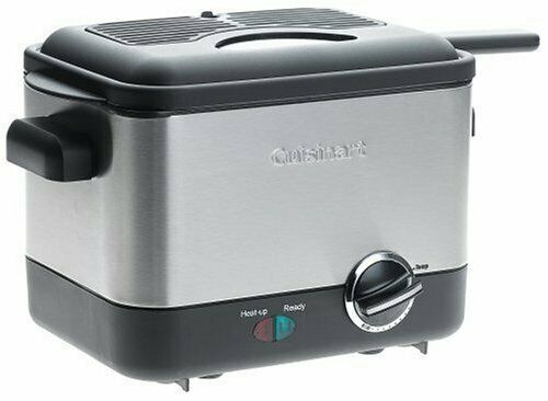 Deep Fryer Basket Cooking Fried Food Compact 1.1-Liter Brushed Stainless Steel