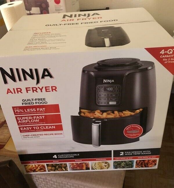 Ninja Air Fryer AF101 1550-W 4qt Digital Air Fryer, Black, New in box