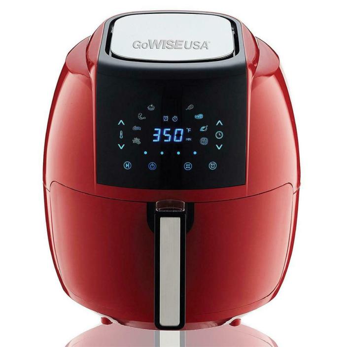 8-in-1 Chili Red Electric Air Fryer Kitchen Countertop Smart Fast Cooking 5.8 Qt