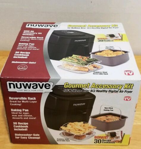 NuWave Brio Air Fryer Accessory Kit 6 Qt. 37233 - Cookbook included! -NEW!!!