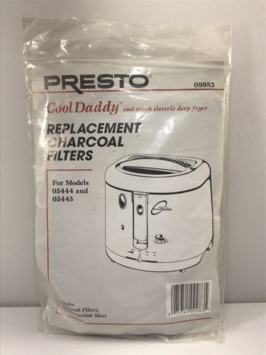 Presto 3 Replacement Filters For Cool Daddy Fryer Charcoal # 00983. Lot L9