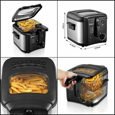 Deep Fryer 2.4 Liter 1500W Cool Touch With Basket Electric Professional Grade