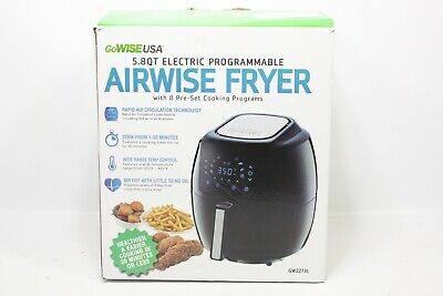 GoWISE USA 5.8-Quarts 8-in-1 Electric Air Fryer XL  (Black)
