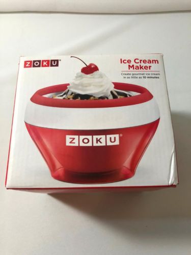 Zoku Ice Cream Maker ZK120 Red Gelato Sorbet Sherbert Includes Recipes New