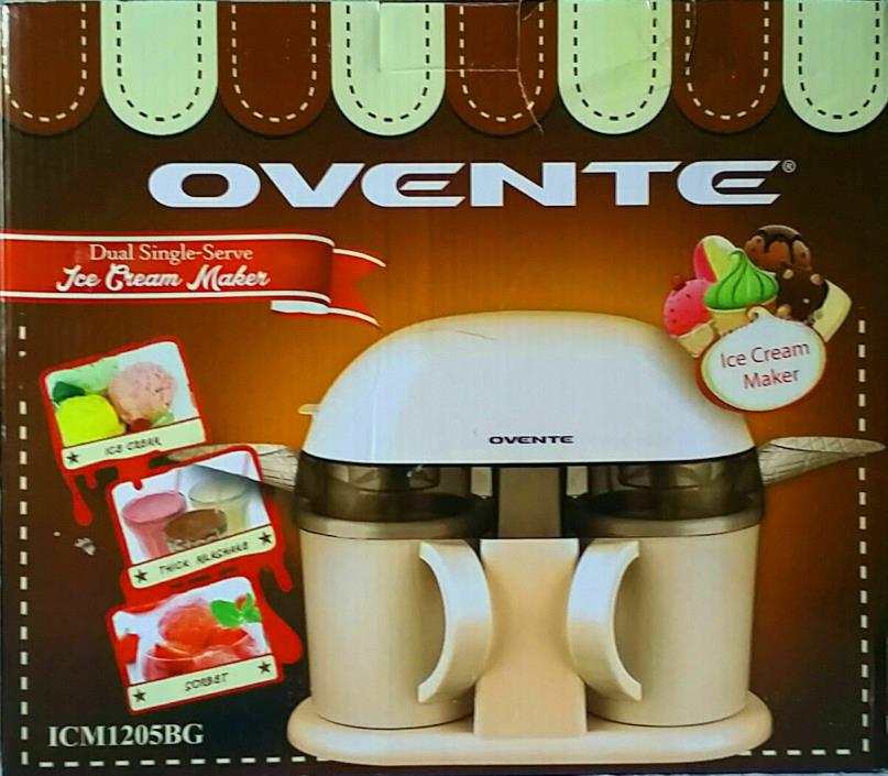 OVENTE Dual Single-Serve Ice Cream Maker Model ICM1205 - New, No Box (EMH13)