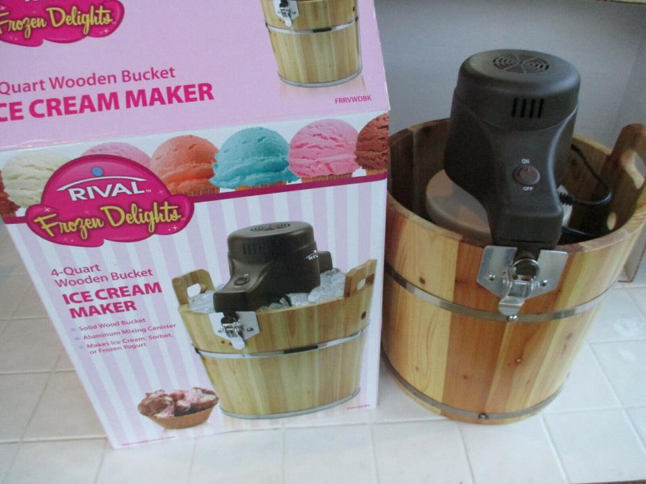 Rival Frozen Delights 4-Quart Wooden Bucket Ice Cream Maker