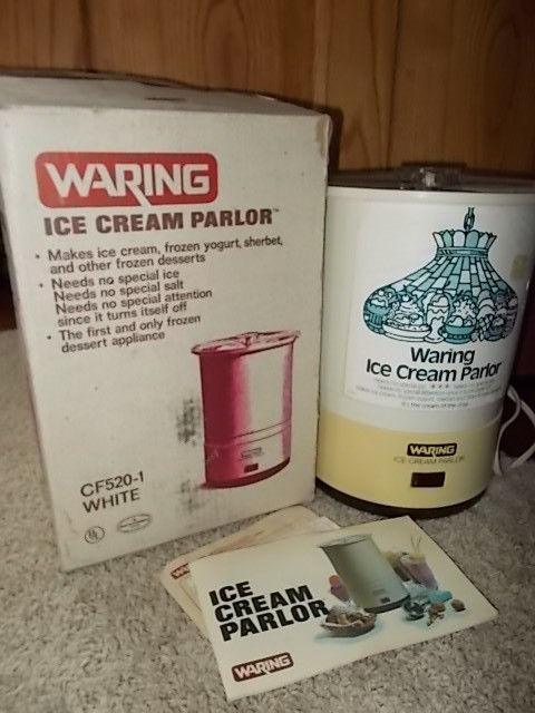 Vintage Waring CF520-1 Ice Cream Parlor Yogurt Maker COMPLETE! WORKING! w/BOX!