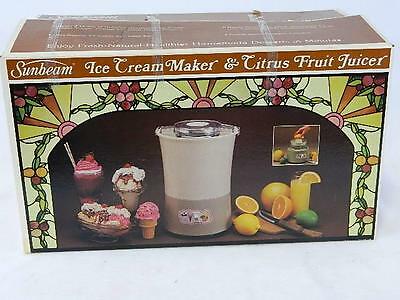 Ice Cream Maker & Citrus Fruit Juicer by SUNBEAM No. 8603 NEW-IN-BOX(Opened)
