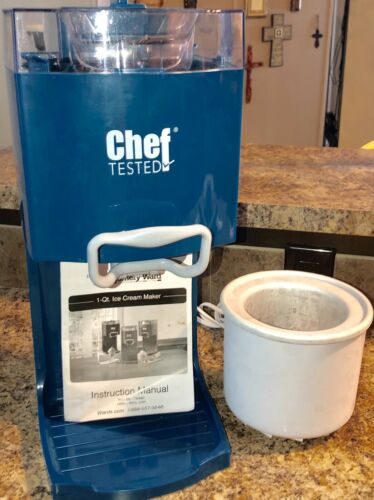 Chef Tested Monthomery Ward 1 Qt Ice Cream Or Yogurt Maker, Electric, Blue