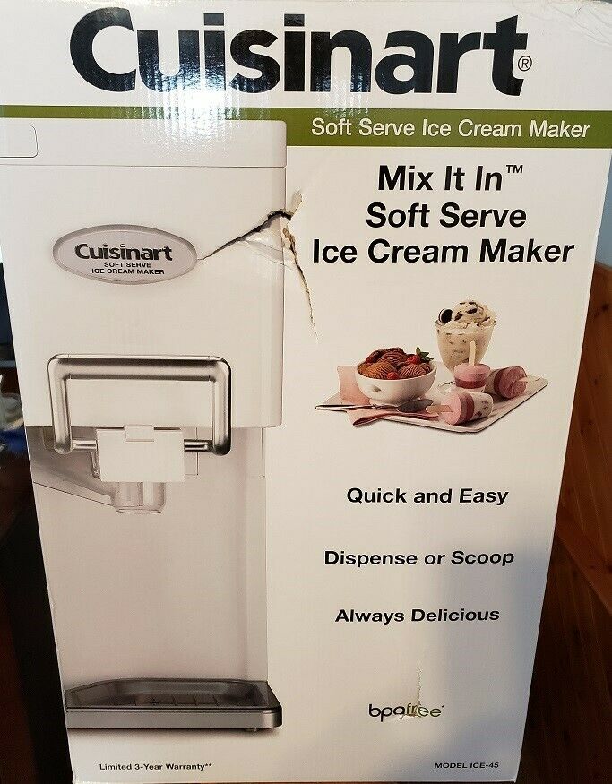 Cuisinart ICE-45 Mix It in Soft Serve 1-1/2qt Ice Cream Maker White