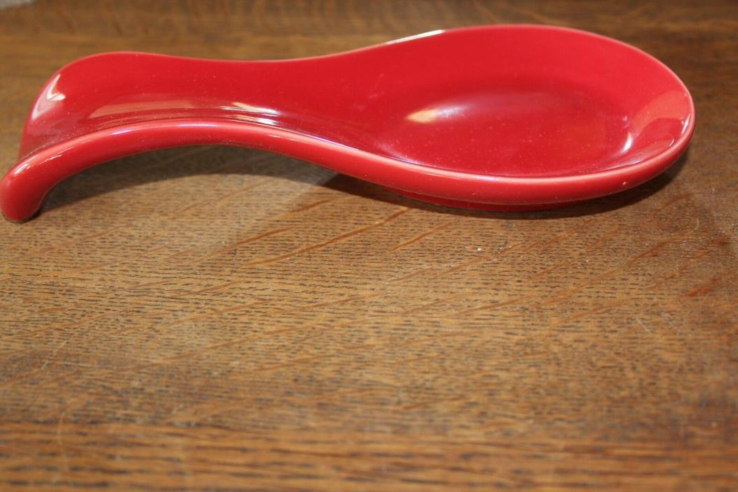 Red Ceramic Spoon Rest NEW #S31