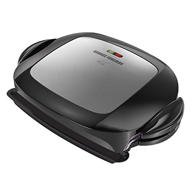 George Foreman 5-Serving Removable Plate Grill and Panini Press, Platinum,