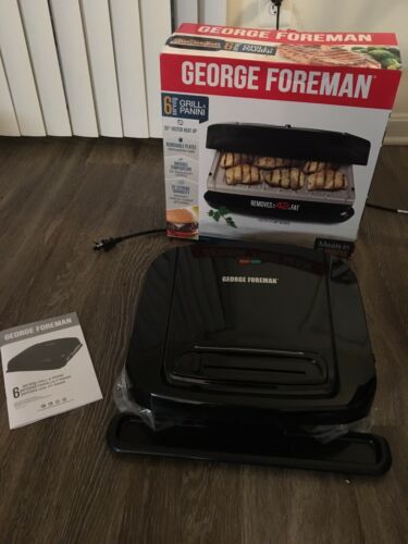 George Foreman GRP1001BP 6 serving Grill with Removable Plates - Black