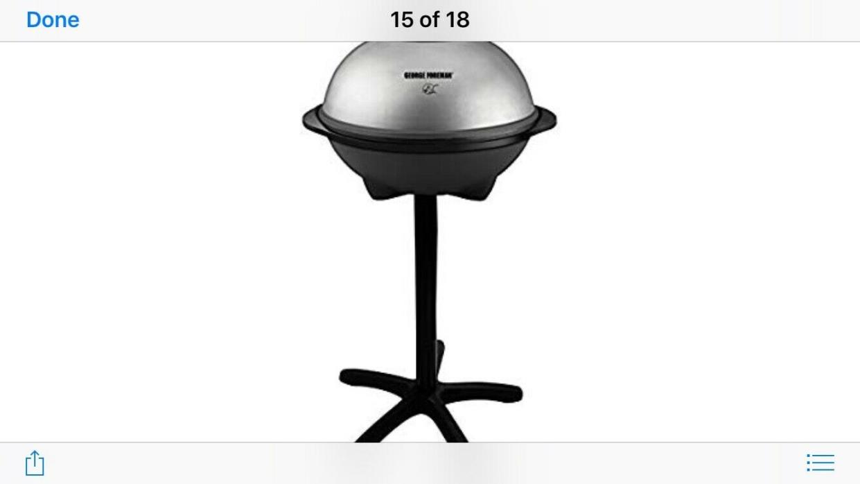 George Foreman 240 Square Inch Circular BBQ Indoor Outdoor Electric Grill Silver