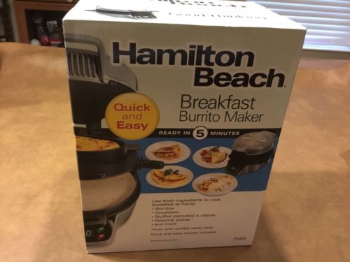 Hamilton Beach 25495 Breakfast Burrito Maker, Silver, New,