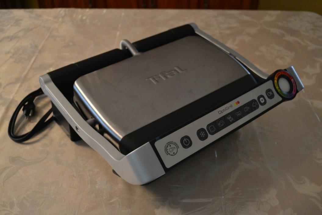 T-fal GC702D53 OptiGrill Stainless Steel Indoor Electric Grill Removable Plates