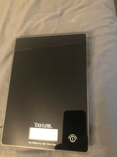 Taylor Electronic black glass scale with 11 pound capacity Model # 3841b.