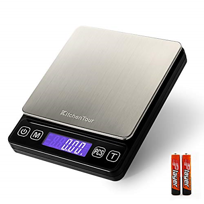 KitchenTour Digital Kitchen Scale - 500g/0.01g High Accuracy Precision Food Meat