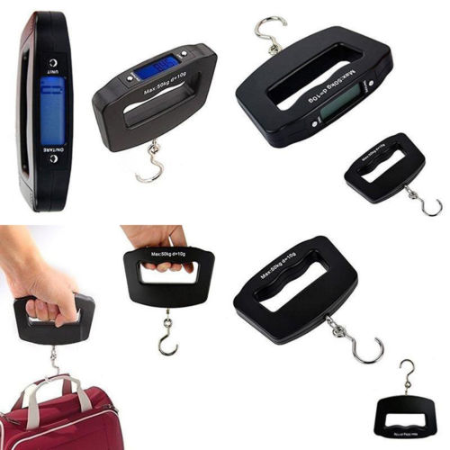 USA Fosmon Portable Travel Tare 50KG LCD Hanging Digital Suitcase Luggage Scale