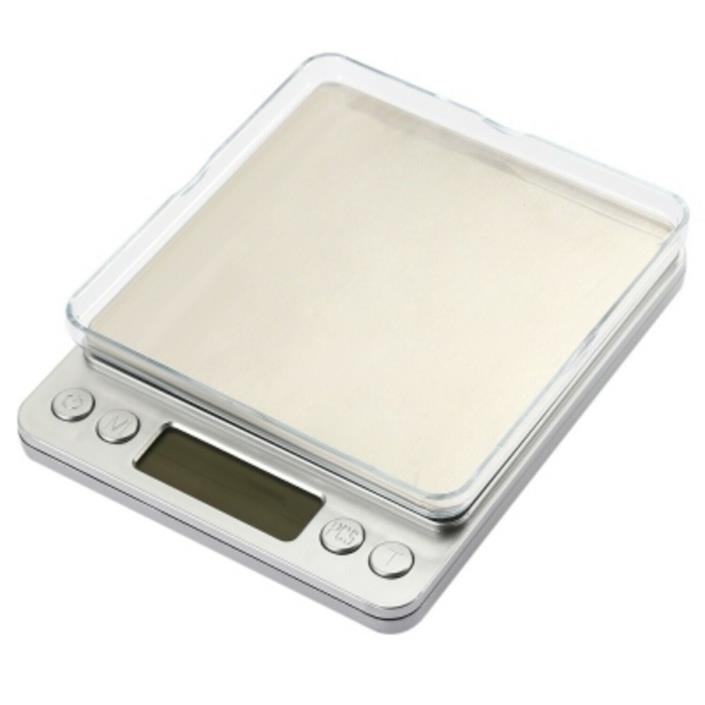 Mini Digital Scale Stainless Steel Platform Blue Backlight Display with Tray