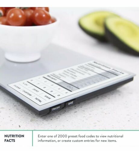 NEW Greater Goods Nourish Digital Kitchen Food Scale Portions Nutritional Facts