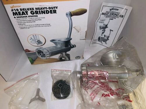 Weston 36-1001-W #10 Heavy Duty Deluxe Manual Meat Grinder New/other