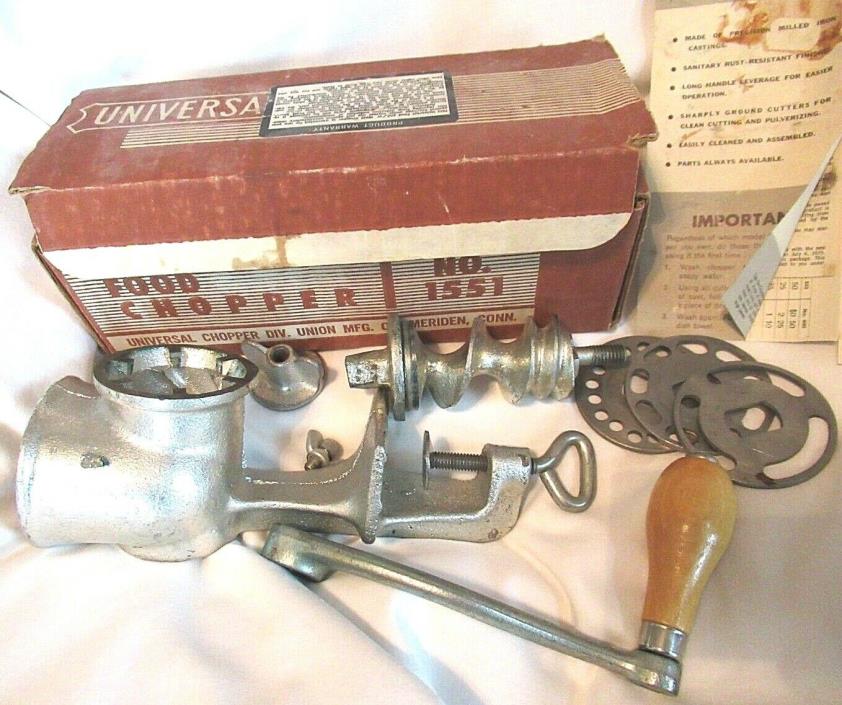 Universal 1551 Manual Meat Grinder Food Chopper Cast Iron With Box Climax NIB