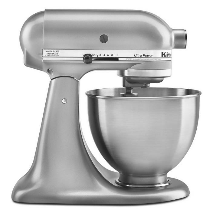 KitchenAid Ultra Power Stand Mixer 4.5 Quart Tilt Head Countertop Blender Silver