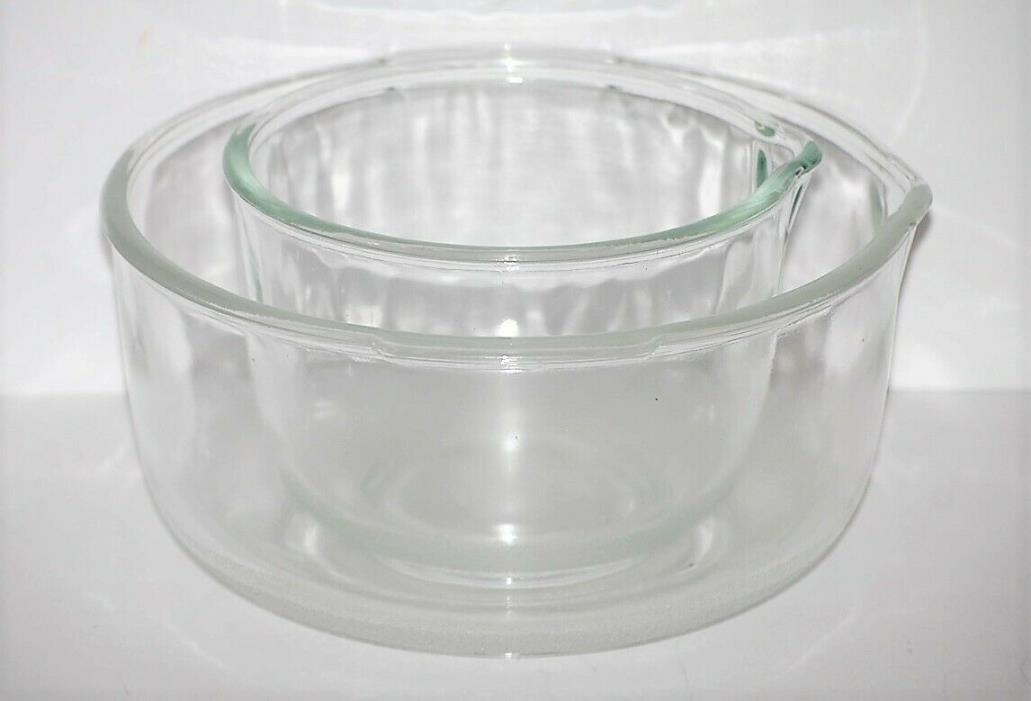 Fire King Sunbeam Mixmaster 1-7A Large Small Clear Mixing Bowls Vintage
