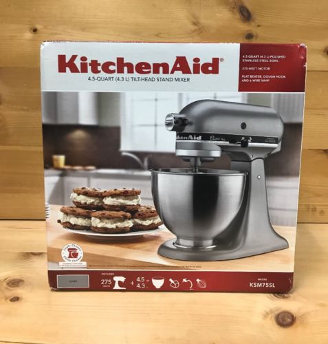 Brand New KitchenAid KSM75SL Classic plus Silver 4.5 Qt-Tilt Head Stand Mixer