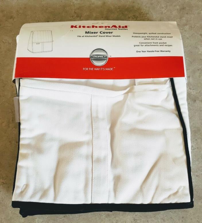 New KMCC1WH KitchenAid White Cloth Cover Fits All Stand Mixers