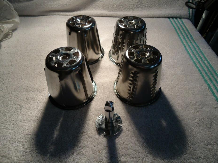 Set of 4 Kitchen Aid  Slicer Shredder Attachment replacement Cones 1 Shaft