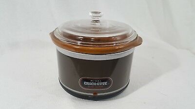 Vintage Rival Crock-ette Crock Pot 1 Qt Mini Slow Cooker Stoneware 3200/2