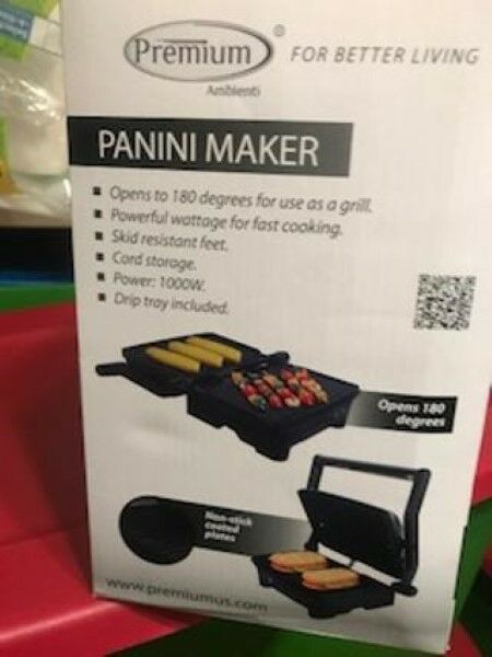 Panini Maker Premium Brand 4 Slice Model PPN40 Silver/Black  CHRISTMAS GIFT