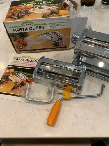 Vintage Mercato Himark Pasta Queen Chrome Machine Noodle Maker NOS New in Box