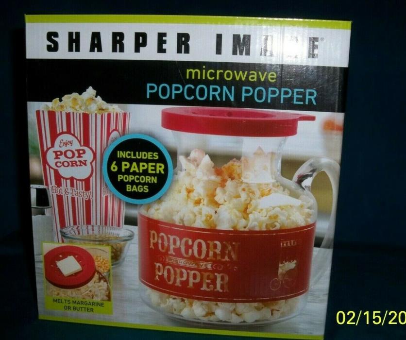 POPCORN MAKER MICROWAVE POPCORN POPPER MELTS BUTTER  NEW SHARPER IMAGE