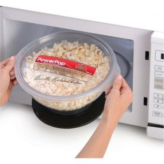 Power Pop Microwave Popcorn Popper 12cups Fresh Air Popped Quick As 2-1/2 Minute