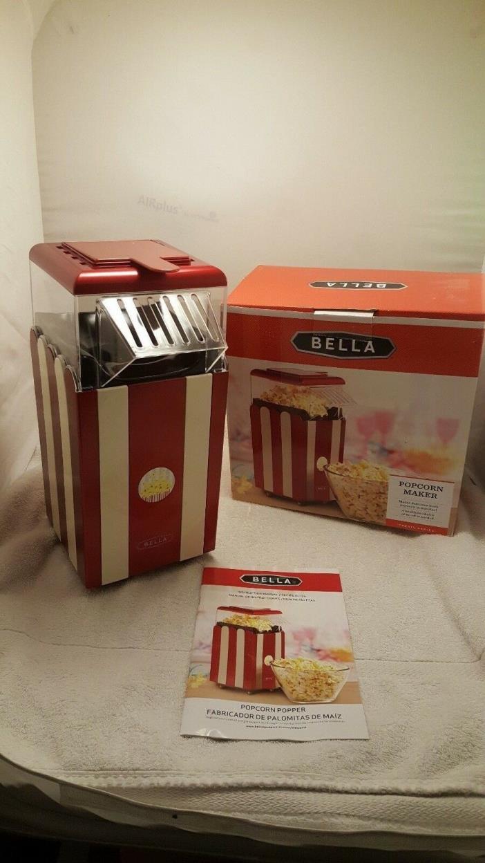BELLA 13554 Hot Air Popcorn Maker, Red and White  --USED--