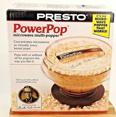 Presto PowerPop Microwave Popcorn Multi-Popper Model #04830 Gift New Open Box
